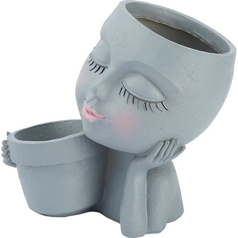 Pot de fleurs double en résine, joli pot décoratif pour la maison, le balcon ou la cour (1/5)