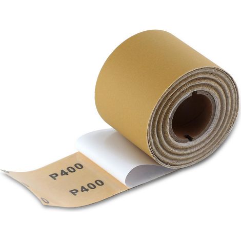 400 rouleau de papier de verre auto-adhésif PSA Stickyback papier de sable 2-3/4" de large 10 yards de Long feuilles de papier de verre pour l’automobile et le travail du bois File d’air (1/5)