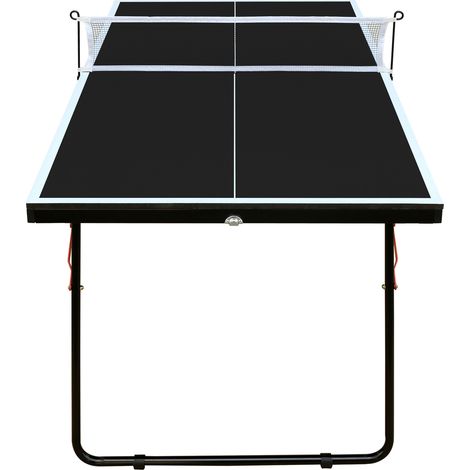 Table de tennis de table pliable 137,2 cm avec filet, 2 raquettes et 3 balles - portable pour intérieur et extérieur, noir (1/5)
