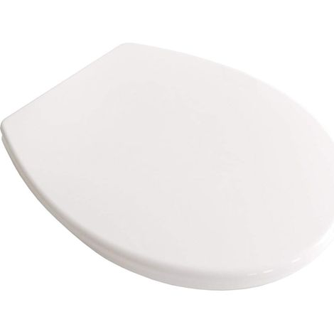 Abattant WC Siège de toilette blanc avec mécanisme d'abaissement automatique freine chute et amovible par simple pression d'un bouton pour le nettoyage (1/5)