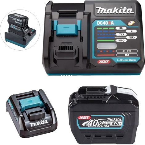 Makita BL4080F 40V Max 8Ah XGT Battery + DC40RA Fast Charger + 18v LXT Adaptor