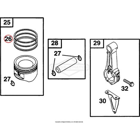 Kit Segmenti quadro BRIGGS & STRATTON diametro 76.2 mm Compatibile - 017692