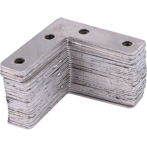 Plaques de fixation plates en forme de L, 50 mm x 50 mm x 1 mm, pour réparation et montage (lot de 30). (1/5)