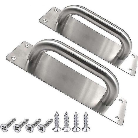 Lot de 2 poignées de porte à tirer/pousser de 20 cm (8 pouces) en acier inoxydable robuste pour porte de grange (1/5)