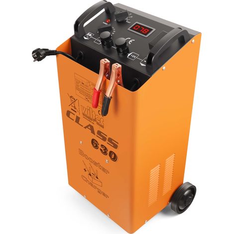 Wiltec Cargador de baterías 12V 24V 90A cargador y arrancador para motos, coches, camiones, arrancador de baterías Boost 630 con carga rápida