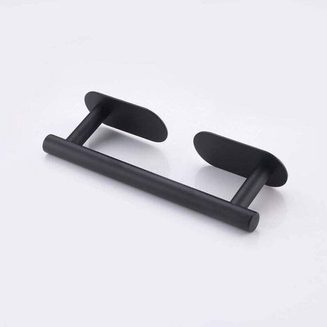 A7100S23-P Petit porte-serviettes autocollant en acier inoxydable SUS 304 23 cm, A7100S23-BK-20190522, Noir mat, 9-Inch-Crezuo