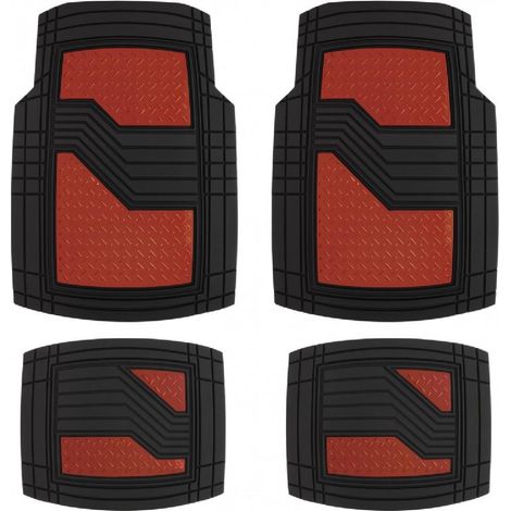 Jeu De Tapis Pvc Ultimate Signature Noir-Rouge Mate. 4pcs - Swiss Drive