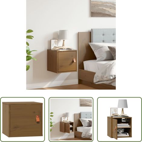 Holzschrank - Wandschrank Honigbraun 31,5x30x30 cm Massivholz Kiefer (1/5)
