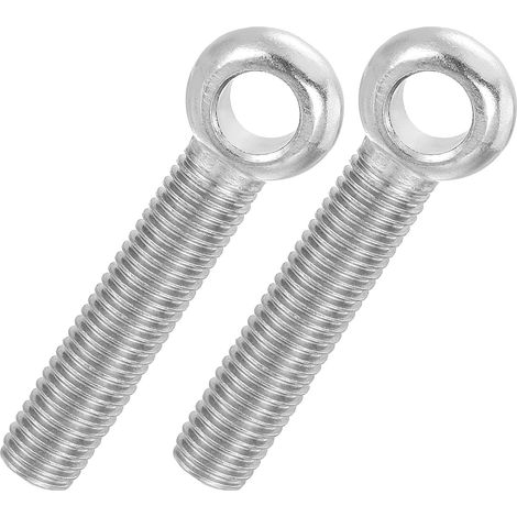 2 Pcs Boulon à Œil M14x70mm Boulon à Œillet de Levage pour Balancement d'Épaule, Vis Filetage Complet en Acier Inoxydable 304, Filetage Métrique Trou Coulissant, Couleur Argentée (1/5)