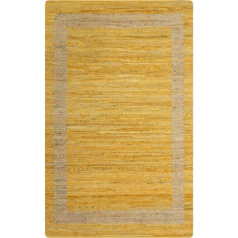 Tapis fait à la main Jute Jaune 160x230 cm DEC023528 (1/5)