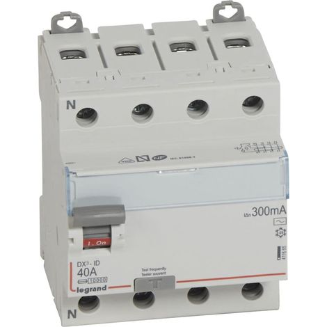 Interrupteur différentiel 4P 40A sensibilité 300mA classe AC DX3 (1/5)