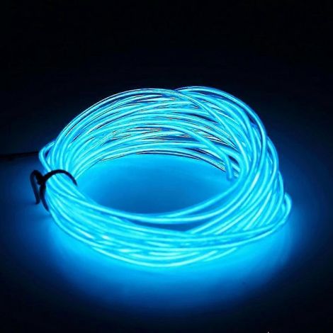 Fil lumineux néon EL flexible de 3 mètres avec contrôleur, idéal pour décorer voitures et soirées dansantes. (1/5)