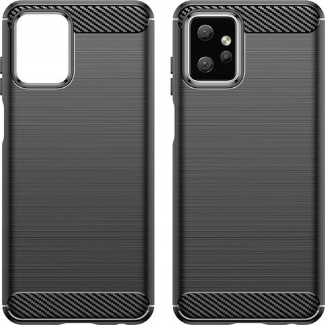Funda de carbono para Motorola Moto G Power 2023, funda flexible de silicona con diseño de carbono en color negro. (1/5)