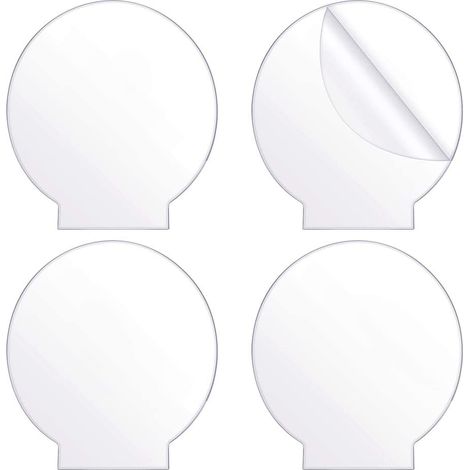 Set mit 4 runden, dicken (4 mm) transparenten Acrylplatten für LED-Leuchtenfüße, Schilder und DIY-Projekte (1/5)