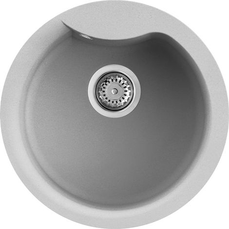 Lavello Tondo Elleci Incasso Ego ROUND Metaltek Grigio Aluminium LMEROU79 (1/3)