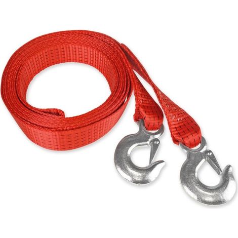 Corde de remorquage, corde de remorquage, ruban, 7500 kg, 50 mm, 5 m, crochet + crochet, AMIO-02013 (1/3)