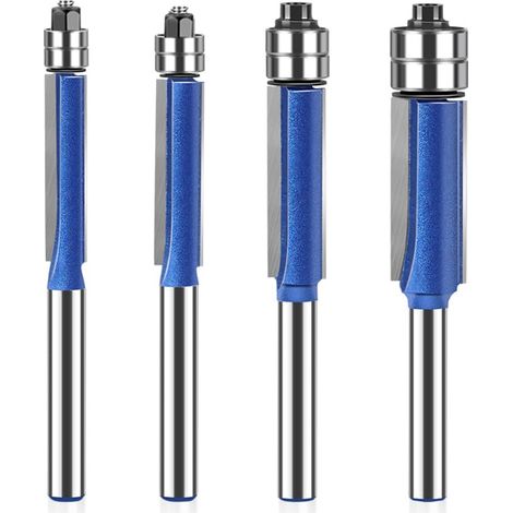 Set tagliabordi a filo con doppio cuscinetto superiore da 4 pezzi, gambo da 1/4 di pollice, diametro di 1/4 di pollice, 5/16 di pollice, 3/8 di pollice, 1/2 di pollice (1/5)