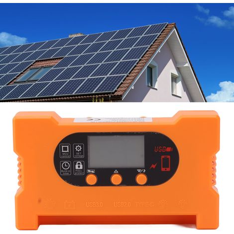 Nouveau contrôleur solaire avec double charge rapide USB Type-C, charge rapide CC, entraînement direct sans batterie, 60 A. (1/5)