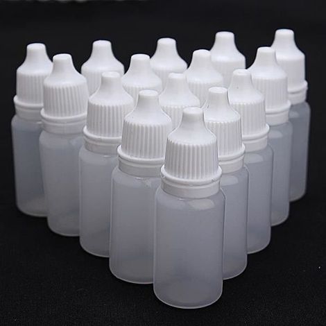 50PCS 10ml Flacon Vide Plastique Compte Gouttes Oeil Liquide Sécurité (1/4)