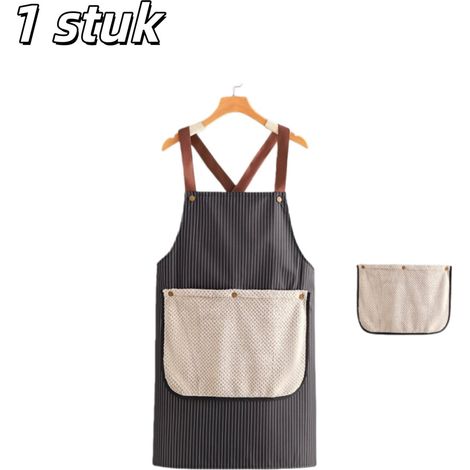 Tablier de cuisine noir imperméable et résistant à l huile avec serviette amovible extra épais pour cuisine pâtisserie et préparation des repas (1/5)