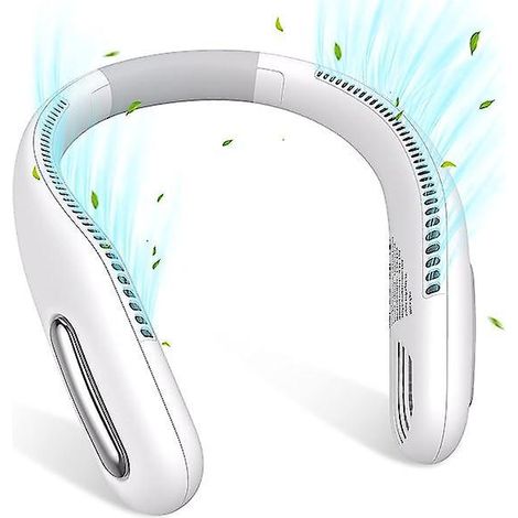 (blanc) Ventilateur De Cou Portable, Mini Ventilateur Mains Libres Avec Ventilateur Personnel Rechargeable Et Lger, Sans Lame Pour Intrieur Et Ext (1/5)