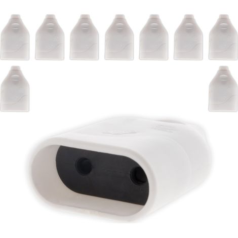 Lot de 10 fiches femelles 2P 6A - blanc - Zenitech