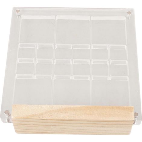 Vitrine en acrylique transparent pour coquillages (1 pièce) avec base en bois, boîte de rangement transparente et cadre. (1/5)