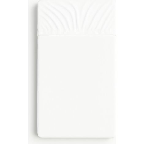 Sábana bajera ajustable de algodón jersey para cuna de 120x60 cm - color blanco (1/3)