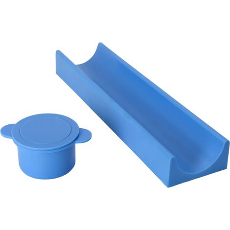 Juego de moldes redondos para pasteles con bandeja, en color azul.