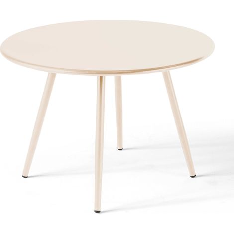 Table basse ronde en métal ivoire 50 cm - Palavas (1/4)