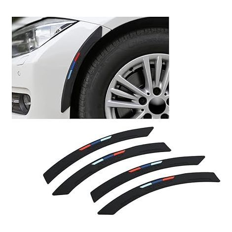 Extensor de guardabarros para coche - Adhesivo universal - Protección anticolisión - Extensión de guardabarros - Decoración - Juego de 4 - Negro (1/5)