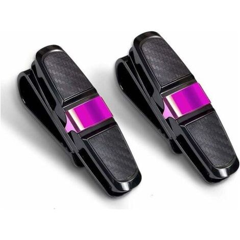 QORVA-Clip Pare-Soleil, Porte-Lunettes pour Lunettes de Soleil pour Voiture, Clip pour Lunettes de Soleil pour Voiture, Monture de Suspension pour Lunettes avec Pince pour Carte- Rose Rouge-Fei Yu (1/4)