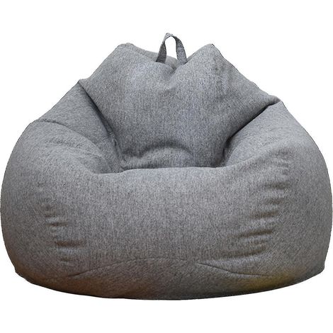 Nouveau pouf extra large, housse de canapé, fauteuil relax d'intérieur pour adultes et enfants - Prix promotionnel - 80 x 90 cm - Gris (1/5)