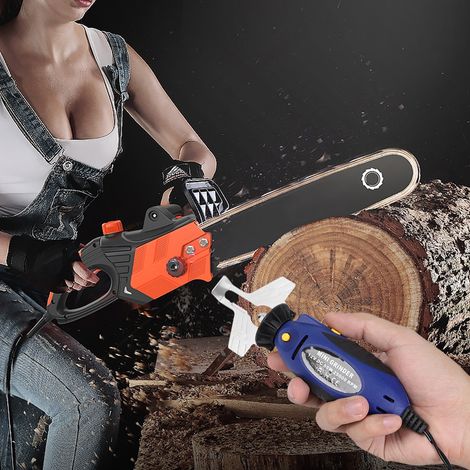 Mini tronçonneuse électrique 12V affûteuse chaîne lime meuleuse outil de jardinage (1/4)