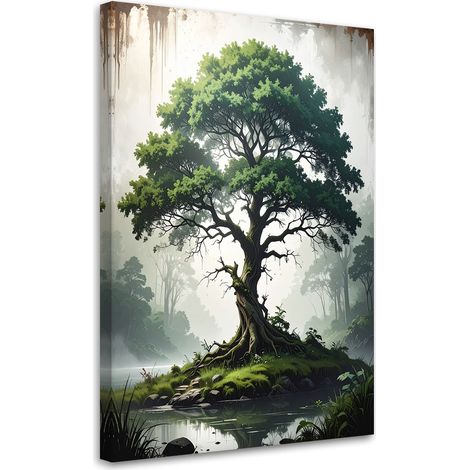 Bild auf Leinwand Grüner Baum Natur See Landschaft 30x45 (1/5)