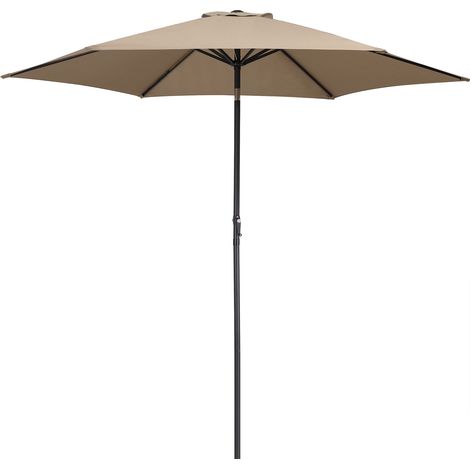 KINGSLEEVE® 3m Tahiti Aluminium Garden Parasol with Cover UV 80+ Protection 300cm Patio Umbrella with Crank Handle And Tilt Large Sun Shade Canopy Shelter Terrace Deck Outdoor taupe (de) (1/5)