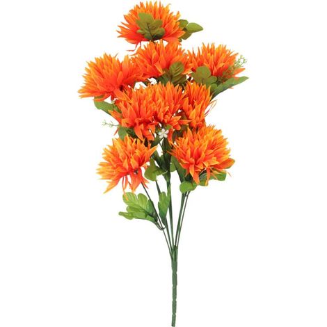 Bouquet de 10 chrysanthèmes orange (1/2)
