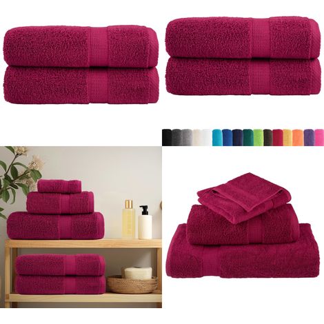 Premium-Handtücher SOLUND 2 Stk. Bordeaux 50x100 cm 600 g/m² - Baumwolle Handtuch - Bordeaux Rot Handtuch - Waschhandtuch - Badhandtuch - Duschtuch - Home & Living (1/5)