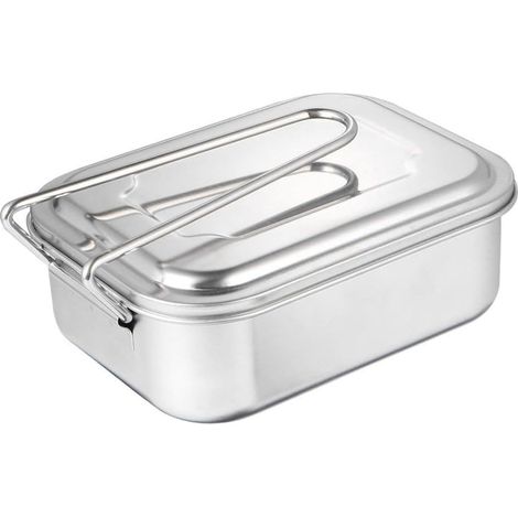 Boîte à bento 2 compartiments, en acier inoxydable résistant la (1/5)