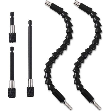Ensemble d'extension de foret de 6,35 mm, 2 tiges d'extension flexibles, 3 porte-embouts magnétiques à changement rapide (1/5)