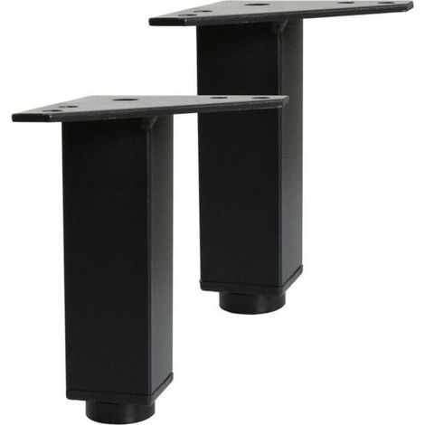 Piedini regolabili - Set di 2 piedini regolabili per mobili da bagno - Nero opaco (1/3)