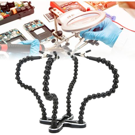 Base en forme de croix, station de soudage multifonctionnelle à 4 mâchoires, support pour outils de soudage et de réparation de circuits imprimés DIY. (1/5)