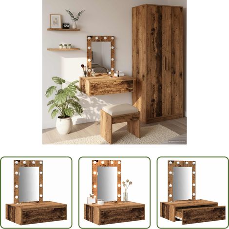 Coiffeuse moderne - Table de Toilette Marron 60 x 40 x 70 cm Bois d'ingénierie (1/5)