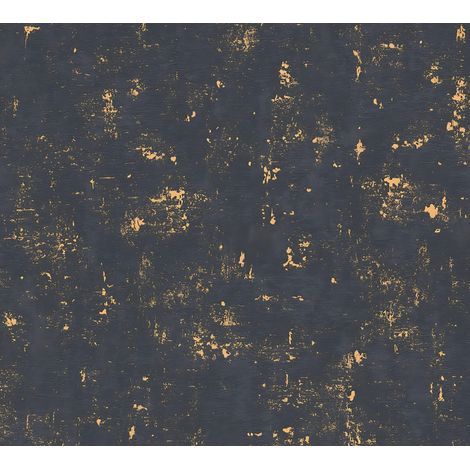 Papier peint aspect pierre carrelage Profhome 230782 papier peint intissé légèrement texturé avec une texture tangible mat noir or 5,33 m2 (1/5)