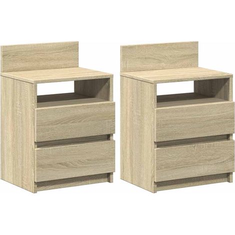 Maison Exclusive - Nachttische 2 Stk. mit 2 Schubladen Sonoma-Eic