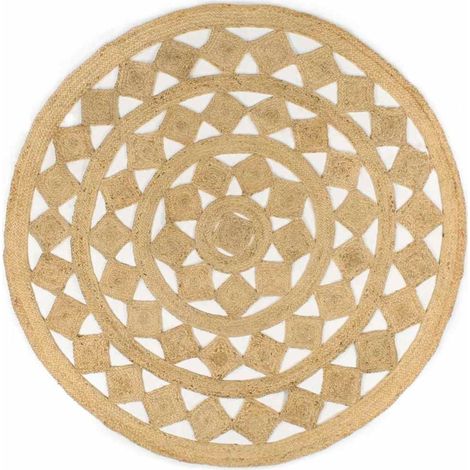 Tapis de salon Style Moderne Tapis fait à la main - Tapis de sol Jute tressée 180 cm BV885048 - BonneVie (1/5)