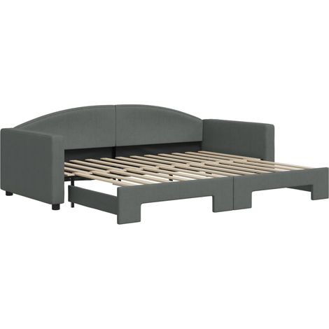 Maison Exclusive - Tagesbett Ausziehbar Dunkelgrau 90x200 cm Stof