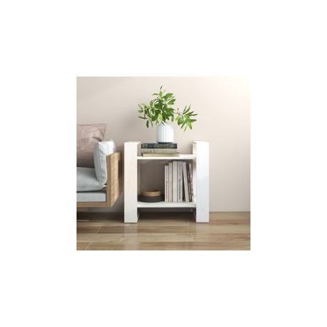 Bibliothèque-Séparateur de pièce Blanc 60x35x57 Bois de pin (1/5)