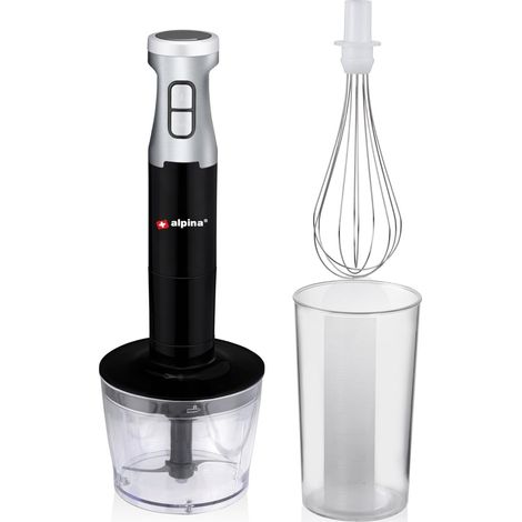 Mixeur plongeant Inox avec hachoir 1000W 2 Vitesses + Turbo Fouet ALPINA (1/8)