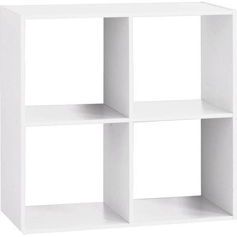 Étagère modulaire 5five Mix 'n Modul Cube à 4 compartiments, effet chêne gris, 67,5 x 32 x 67,5 cm – Rangement modulable pour salon, chambre, bureau (1/4)